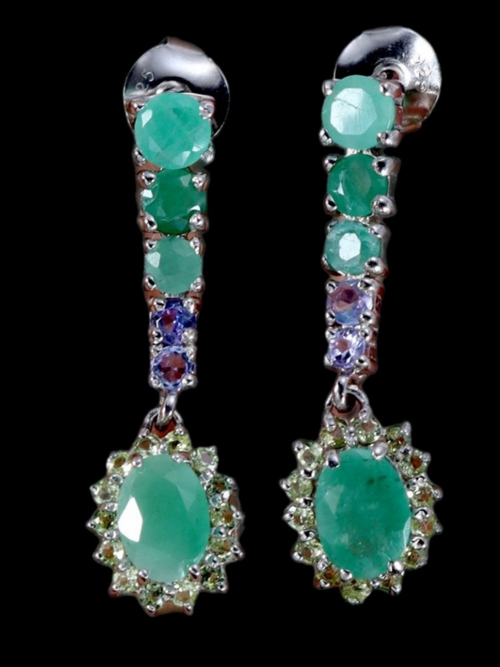 Genuine Emerald & Tanzanite Earrings
See Video